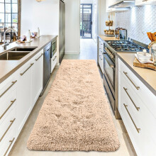 (80 x 300 cm (2 ft 6 in x 10 ft)-Large Runner, Beige) Non Slip Rug Area Rug Living Room Bed Room
