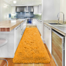 (80 x 300 cm (2 ft 6 in x 10 ft)-Large Runner, Yellow/Ocher) Non Slip Rug Area Rug Living Room Bed Room