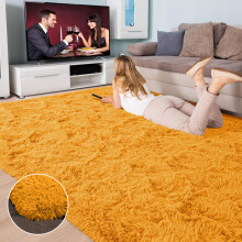 (200cm x 290cm (6ft 8" x 9ft 7")., Yellow/Ocher) Non Slip Rug  Area Rug Living Room Bed Room