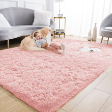 (160cm x 230cm (5ft 4" x 7ft 8")., Pink) Non Slip Rug  Area Rug Living Room Bed Room