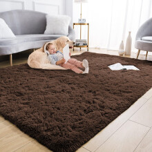 (160cm x 230cm (5ft 4" x 7ft 8")., Brown) Non Slip Rug  Area Rug Living Room Bed Room