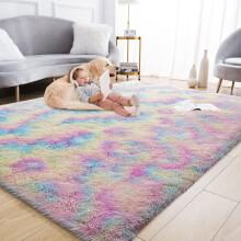 (160cm x 230cm (5ft 4" x 7ft 8")., Rainbow) Non Slip Rug  Area Rug Living Room Bed Room