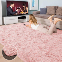 (200cm x 290cm (6ft 8" x 9ft 7")., Pink) Non Slip Rug  Area Rug Living Room Bed Room