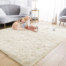 (160cm x 230cm (5ft 4" x 7ft 8")., Cream) Non Slip Rug  Area Rug Living Room Bed Room
