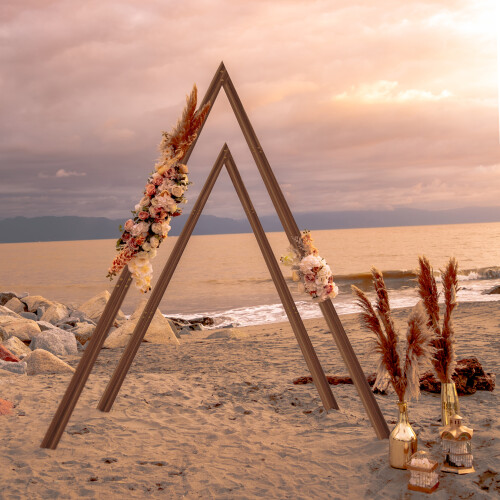 2 Pack Wooden Wedding Arch Frame Archway Flowers Balloon Backdrop 2