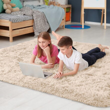 (120cm x 170cm (4ft x 5ft 8")., Beige) Non Slip Rug  Area Rug Living Room Bed Room
