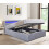 Comfy Living (4ft6 Double, Light Grey) Modern Fabric Ottoman Gas Lift Bed Frame With LED 1