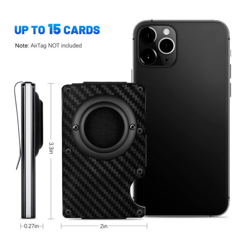 Metal AirTag Credit Card Holder  RFID Blocking 1