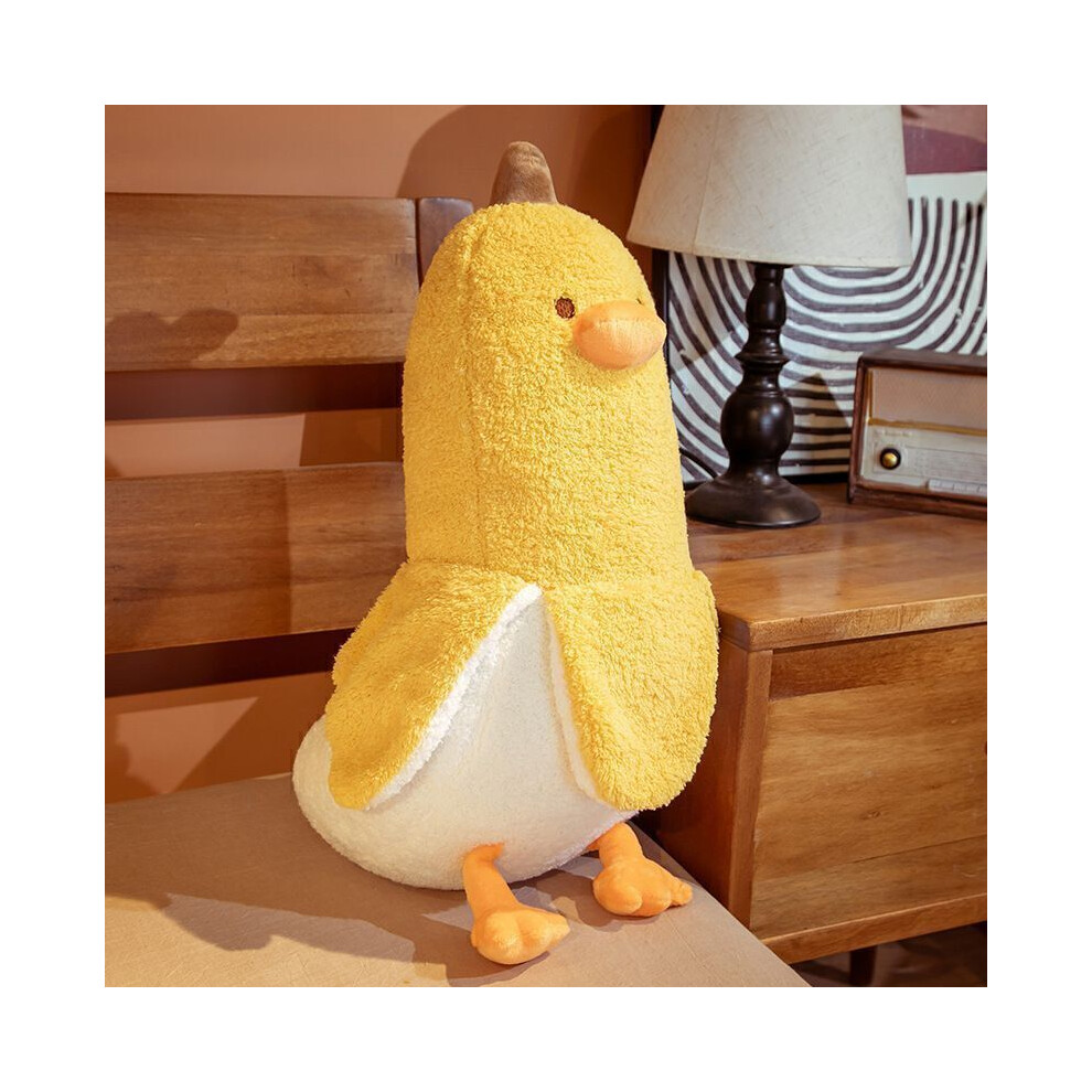 Xylfly (, 50Cm) Cute Banana-Duck Stuffed Plush Toy Long Body Hugging Pillow Gift Yellow/White