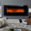 Living And Home Black Electric Fire Wall Mounted Fireplace Temperature Adjustable 50 Inch 3