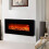 Living And Home Black Electric Fire Wall Mounted Fireplace Temperature Adjustable 50 Inch 2