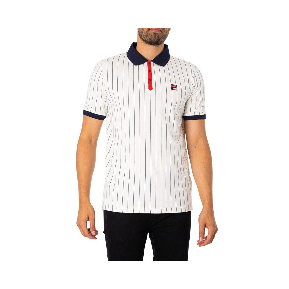 (White, S) FILA Mens Polo Shirt Short Sleeve