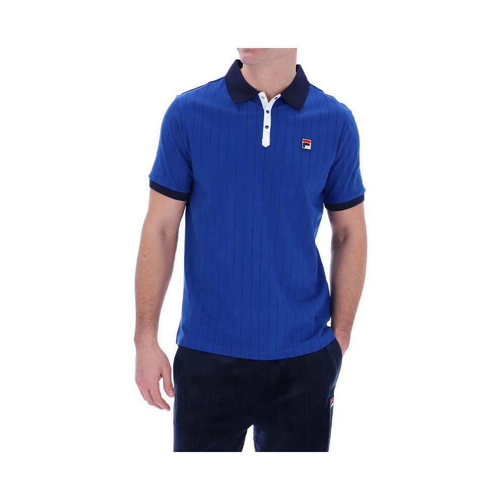 (Blue, M) FILA Mens Polo Shirt Short Sleeve