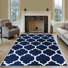 (Blue, 200x290 Cm) SOFT THICK PILE RUGS TRADITIONAL LIVING ROOM RUNNER RUG & DOORMATS