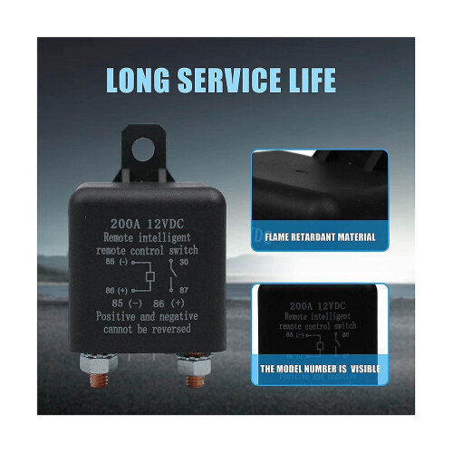 Remote Battery Disconnect Switch, Wireless Remote Control Battery Disconnect Switch, 12v 200a Dual Remote Control Switch 2