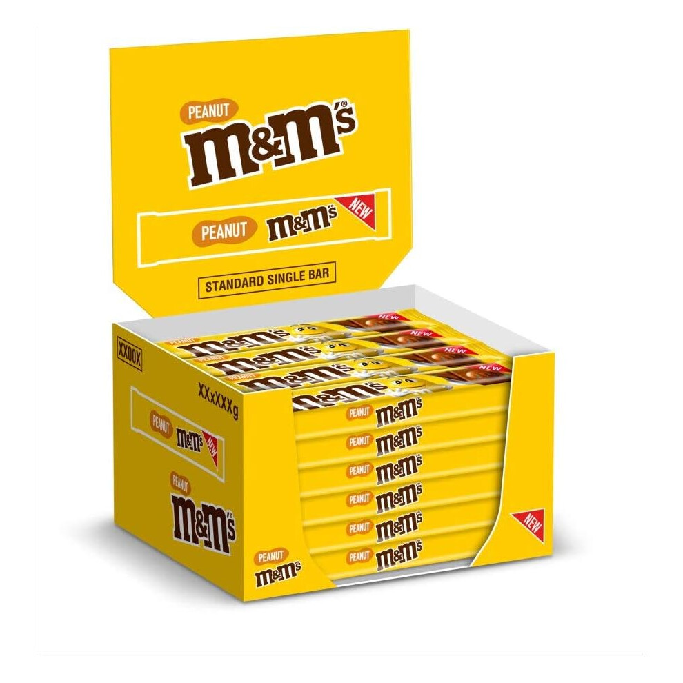 M&Ms Peanut Block 34G Standard Single Bar (PACK OF 24)