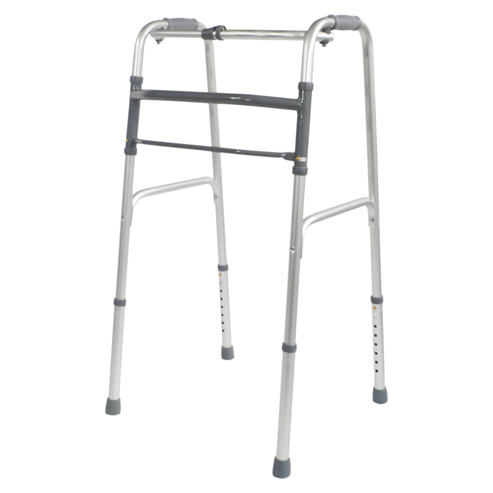 Aidapt Adjustable Height Folding Aluminium Lightweight Walking Frame With Fast Fold Mechanism And Anti Slip Ferrule Feet To Aid Stability