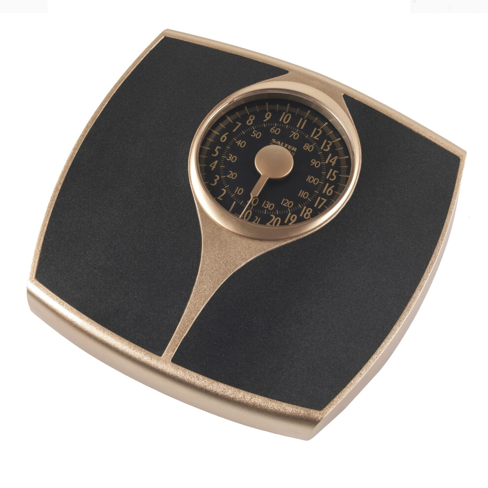 Salter 148 Gfeu16 Speedo Dial Mechanical Bathroom Scale – Body Weight Scale With Oversized Dial, Fitness Scale With 136Kg Capacity Gold