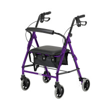 Days Lightweight Folding Four Wheel Rollator, Mobility Walker with Padded Seat, Lockable Brakes and Carry Bag, Limited Mobility Aid