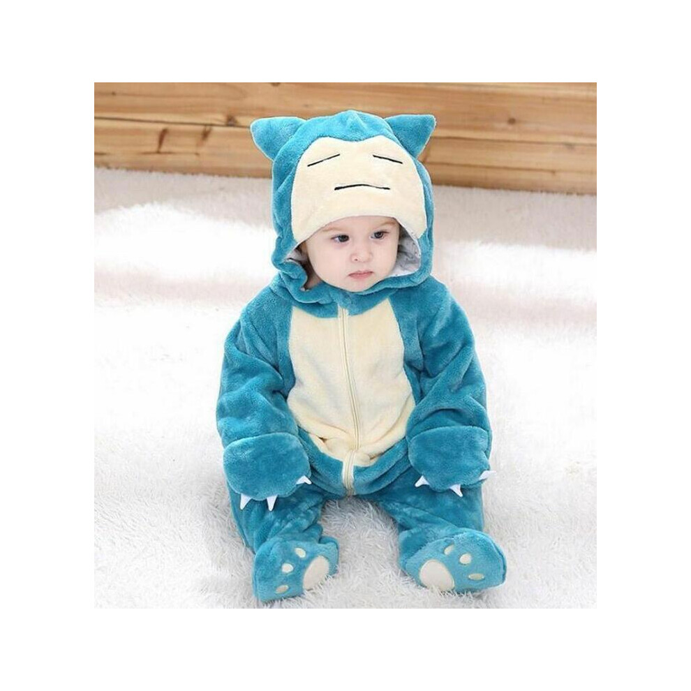 (6 Months) Baby Pijamas Cute Snorlax Jumpsuit Costume Comfort Sleep Long Sleeve Child Suits