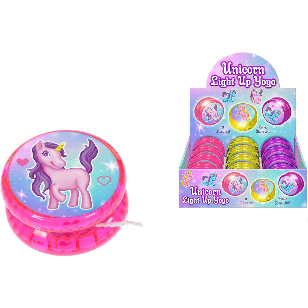 Bright Unicorn Light Up LED Kids Yoyo 12 Pack I Three colours