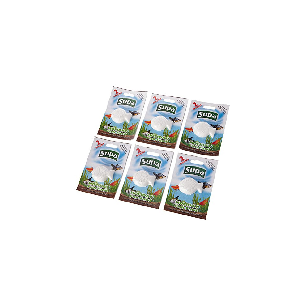 Supa Aquarium Holiday Fish Food, 14 Days, Pack of 6, Easy To Use, Slow Releasing Food Block For Feeding Cold Water & Tropical Aquarium Fish