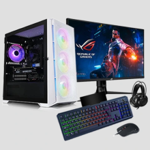 Gaming Intel Quad Core i3 16GB RAM 1TB HDD + 128GB SSD GT730 2GB PC Bundle & Speakers WHITE RGB - Refurbished