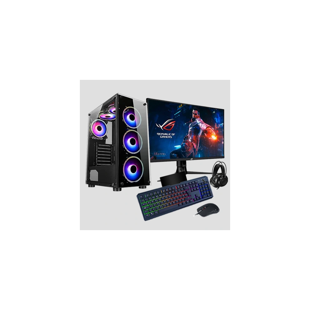 Gaming Intel Quad Core I5 16Gb Ram 1Tb Hdd + 128Gb Ssd Gt730 2Gb Pc Bundle & Speakers Rgb Black 5060967328185