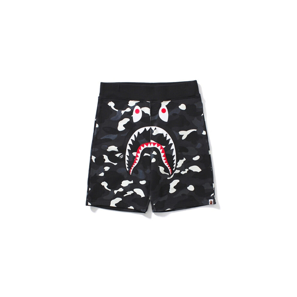 (M, 16) BAPE Shark Head 3D Print Casual Beach Shorts-image-OPC-PDSKHYD-NEW