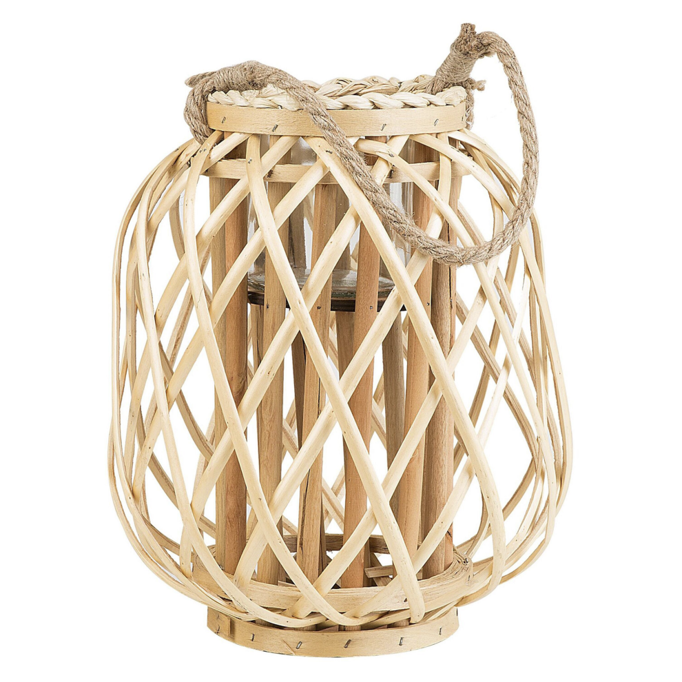 Lantern MAURITIUS Wood 30 cm Natural