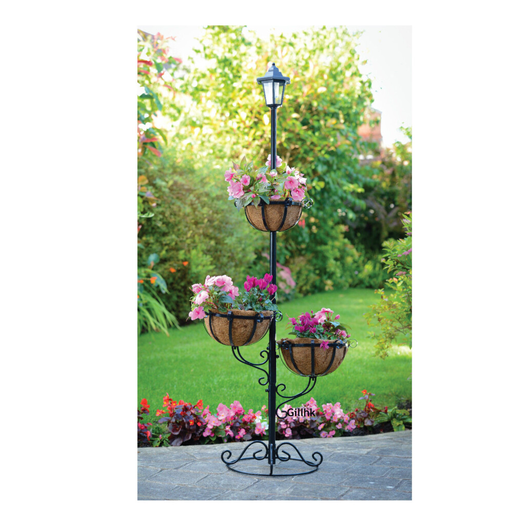 New Spot On Dealz Solar Powered 3 Tier Flower Planter With Led Outdoor White/Light G-0110
