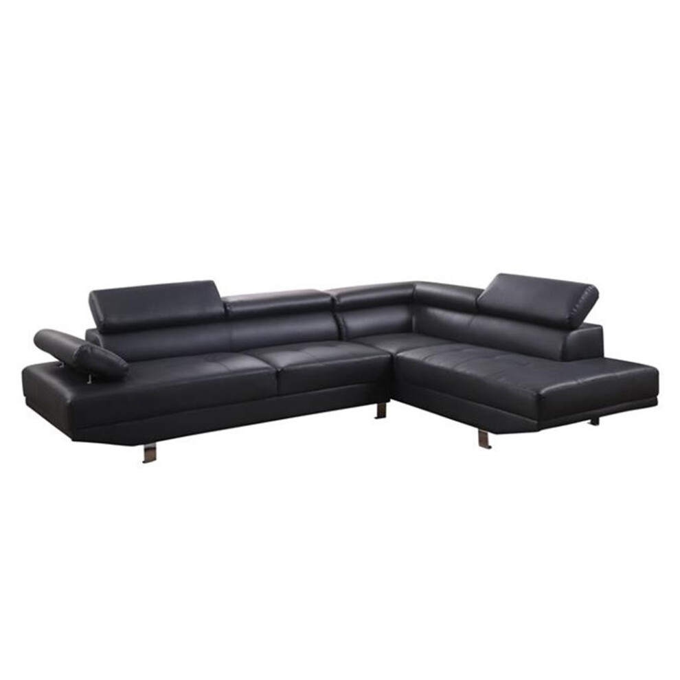 (Black, RHF (Right Corner)) Fidenza Leather 4-5 Seater Corner Sofa