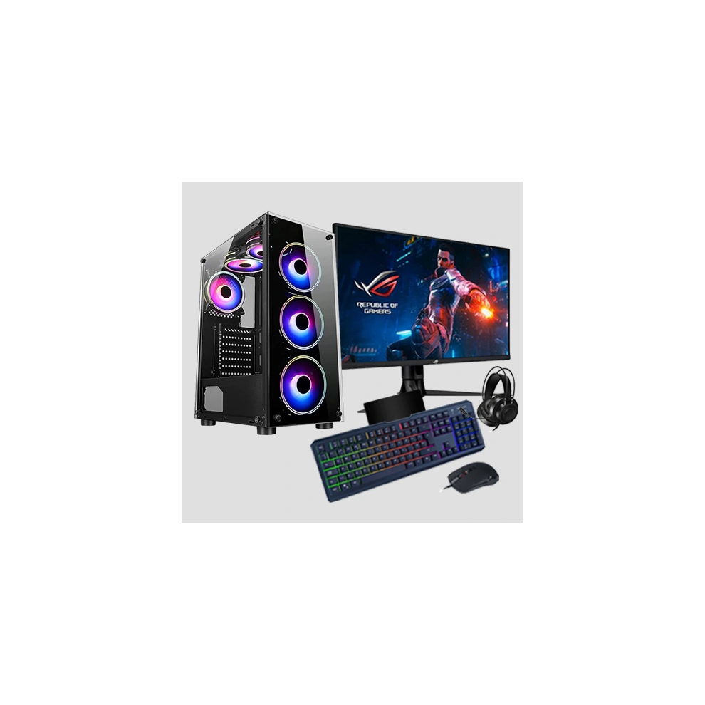 Gaming Intel Quad Core i7 16GB RAM 1TB HDD + 128GB SSD GTX1650 4GB PC Bundle & Speakers BLACK RGB