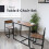 (brown beech) 3 Piece Dining Table Set Kitchen Table & 2 Chair 1