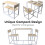(white) 3 Piece Dining Table Set Kitchen Table & 2 Chair 4