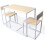 (white) 3 Piece Dining Table Set Kitchen Table & 2 Chair 5