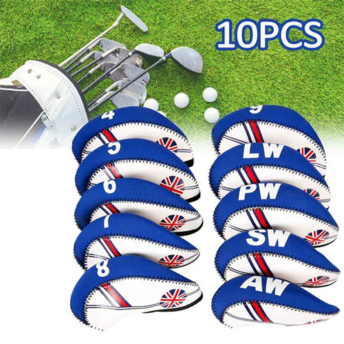 10pcs Golf Iron Club Head Covers Protect Set UK