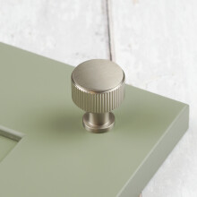 (29mm Knob	) Satin Nickel Reeded Solid Brass Handles & Knobs