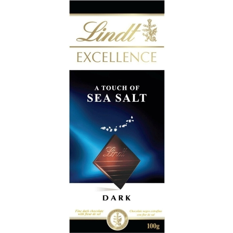 10 X Lindt Excellence A Touch Of Sea Salt Dark Chocolate Bar 100 g