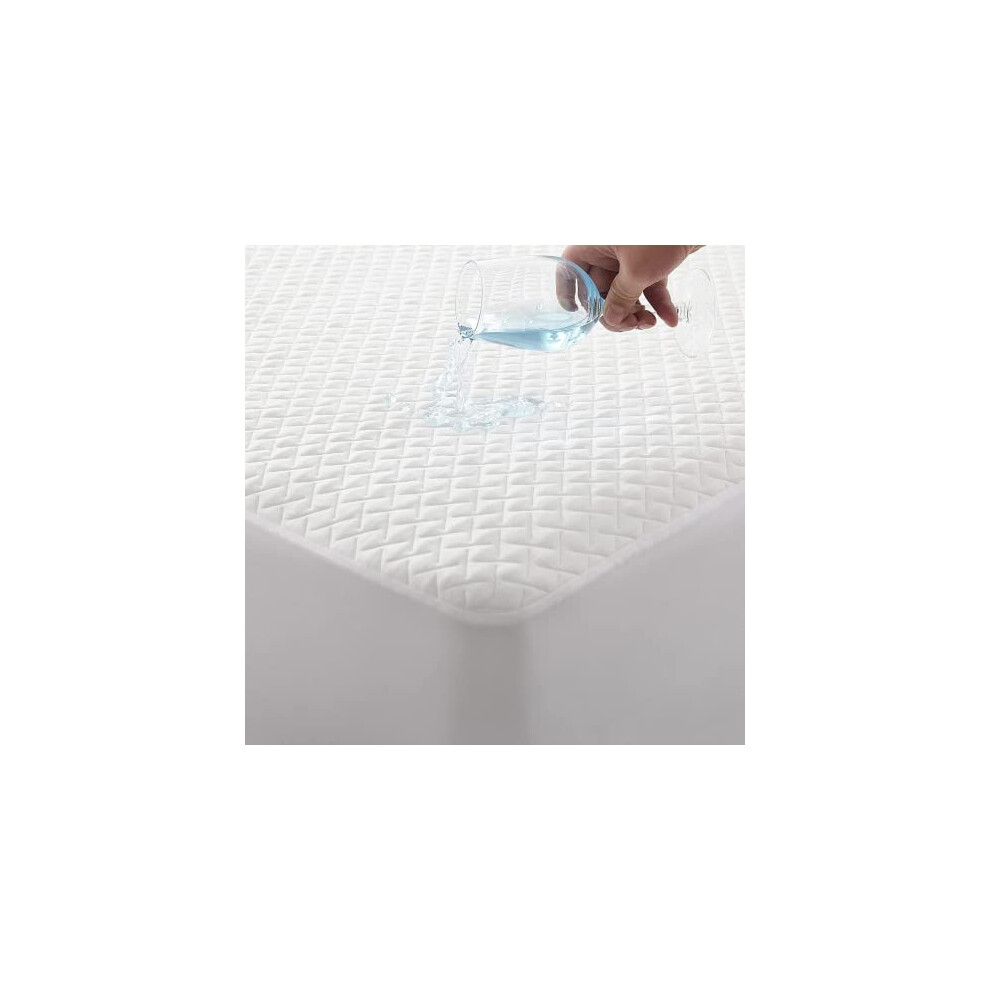 (Single) Waterproof Bamboo Mattress Protector, Breathable, Hypoallergenic