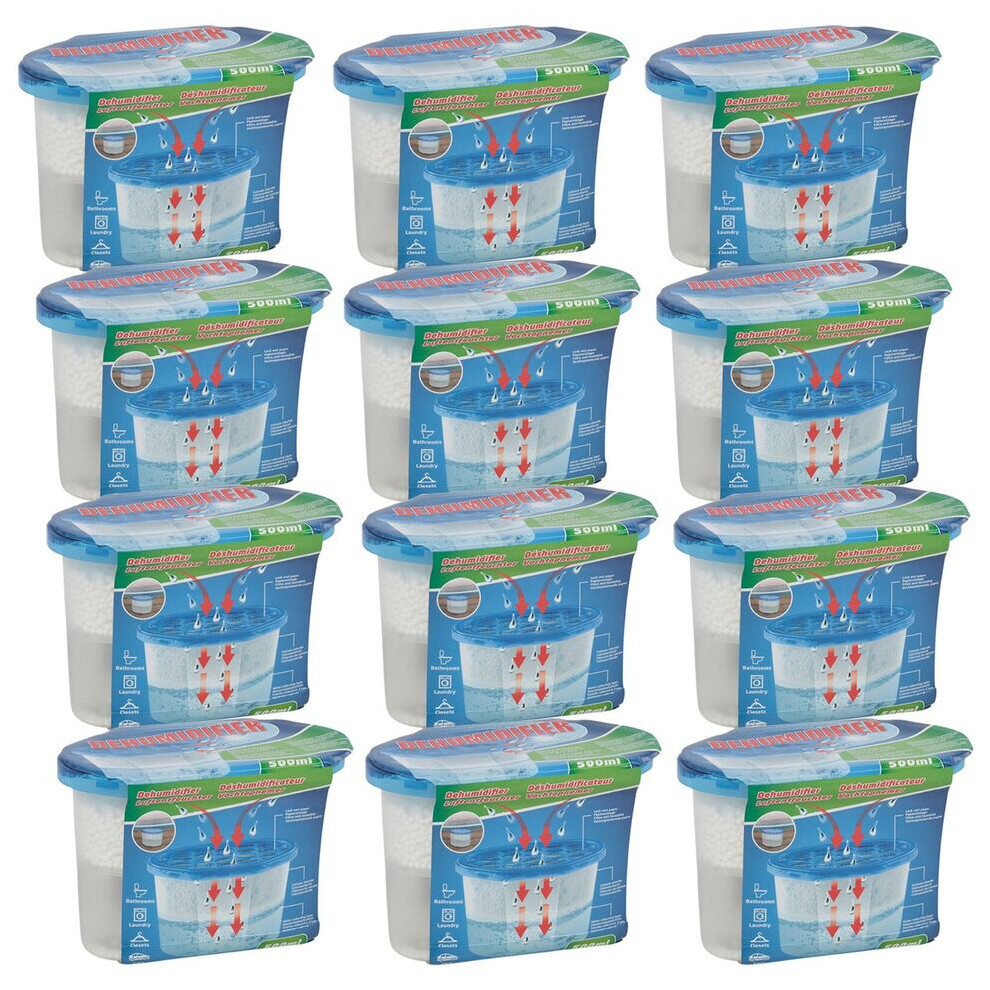 (Pack of 12) 500ml Interior Condensation Dehumidifier Damp Mould Moisture Remover