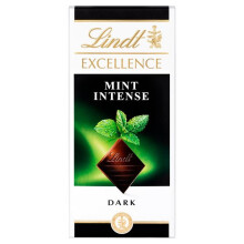 Pack of 12 Lindt Excellence Dark Mint 100g Bars - Luxurious, Thin Dark Mint Chocolate