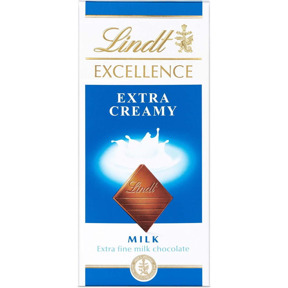 3 X Lindt Excellence Milk Extra Creamy Chocolate Bar Each 100 g