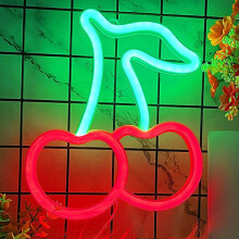 (Cherry Red) USB/Battery LED Neon Lights Bedroom Decoration Party Alien Night Lamp