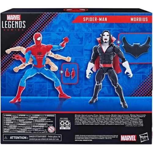 Hasbro Pack de figurines Marvel Legends 2 The Amazing Spider-Man Spider-Man et Morbius 2