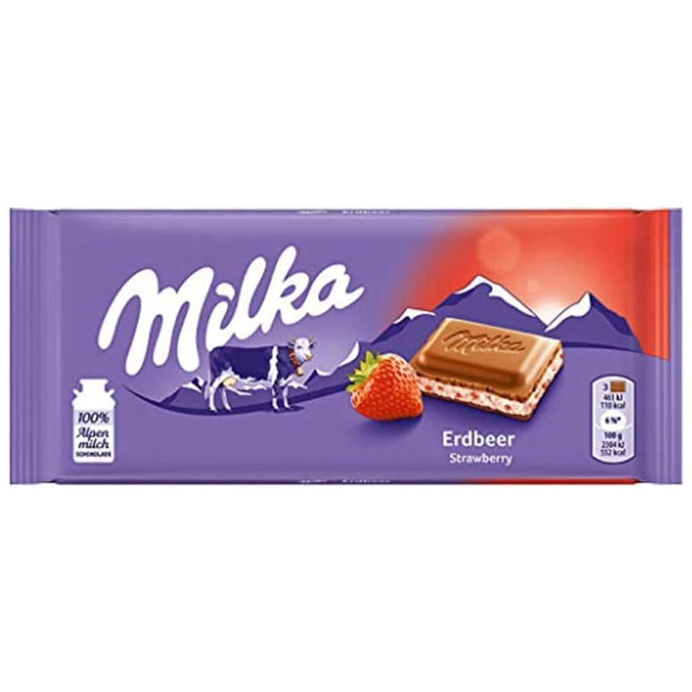 Milka Strawberry Yoghurt Original Chocolate 100g (Pack Of 5)