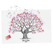 Wedding Guest Book Alternative Tree Alternative Canvas Guest Book Fingerprint Tree Waterproof Creative Diy Sign-in Book For Part