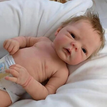 (Boy) 18 inch Newborn Doll Silicone Body Handmade Vinyl Kids Reborn Baby Dolls