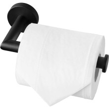 HITSLAM Black Toilet Roll Holder Wall Mounted SUS 304 Stainless Steel Matte Black Toilet Paper Holder Rotateproof Toilet Tissue Holder for Bathroom