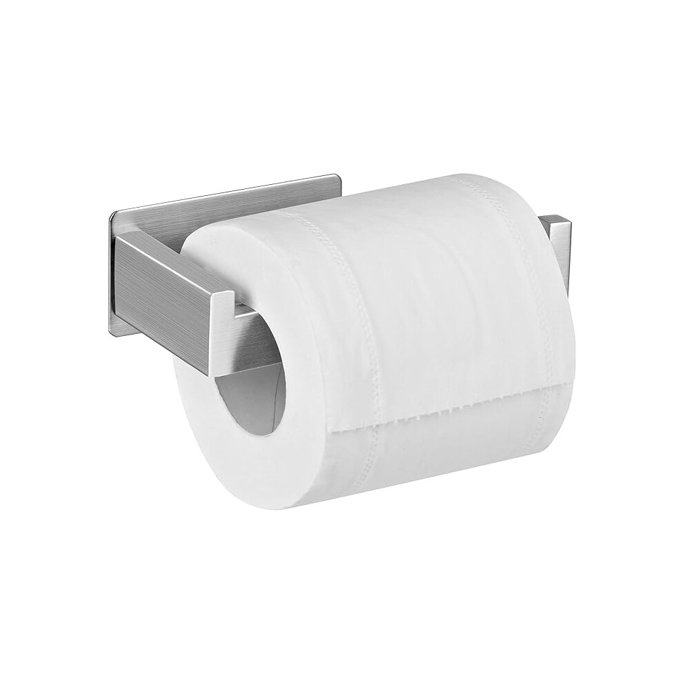 Aikzik Toilet Roll Holder Self Adhesive, Toilet Paper Holder Wall Mounted Stick on Wall Stainless Steel Brushed for Bathroom Washroom Toilet Kitchen